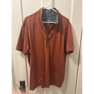 REI Men's 1/2 Zip Mock Neck Burnt Orange Pullover EUC